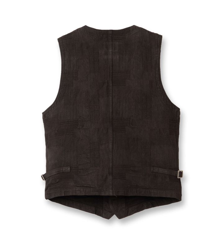 【Pre-order】4605 Amami Mud Dyed Jacquard Vest,BROWN, medium image number 3