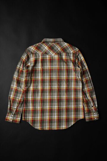 MS006WE Flannel Western Shirt,MUSTARD, small image number 1