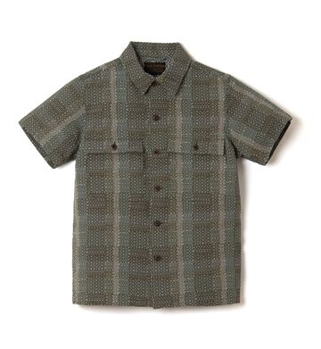 【Pre-order】5719 Noragi ARMY Sashiko Short Sleeve Shirts,ARMY GREEN, small image number 0