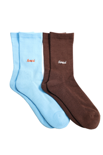 SJKS23-01 / SJKS23-02 EMBROIDERED LOGO SOX-BROWN,BROWN, small image number 0