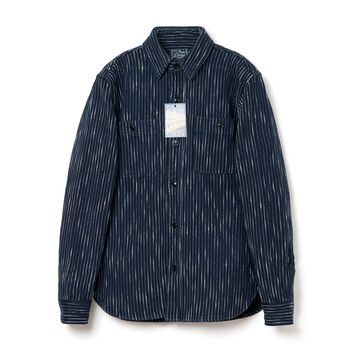 5709 13oz RAIN Sashiko Long sleeve Shirts,INDIGO, small image number 0