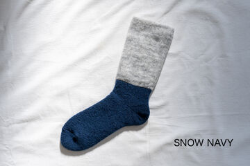 NK0207 Women's Mohair Wool Pile Socks S-SNOW NAVY,SNOW NAVY, small image number 7