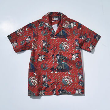 SSA24-02 Samurai Hawaiian Shirts,RED, small image number 0