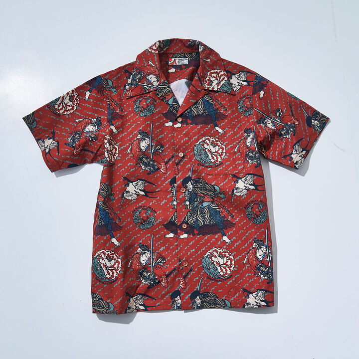 SSA24-02 Samurai Hawaiian Shirts,RED, medium image number 0
