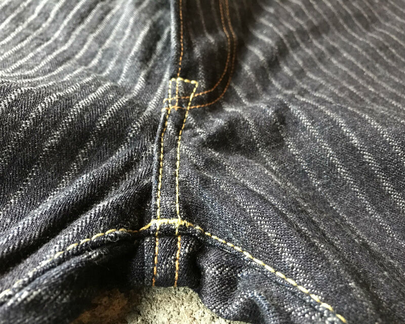GZ-16ST-01OW 16oz needless Herringbone jeans Straight(One washed)