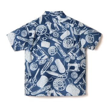 【Pre-order】5722 Indigo Discharge Aloha Shirt,INDIGO, small image number 1