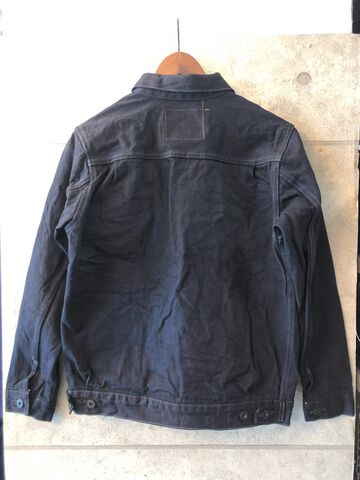 ONI02516-14BLK 14oz Oni Denim (Weft: Black) 2nd Type Jacket with handwarmers,, small image number 1