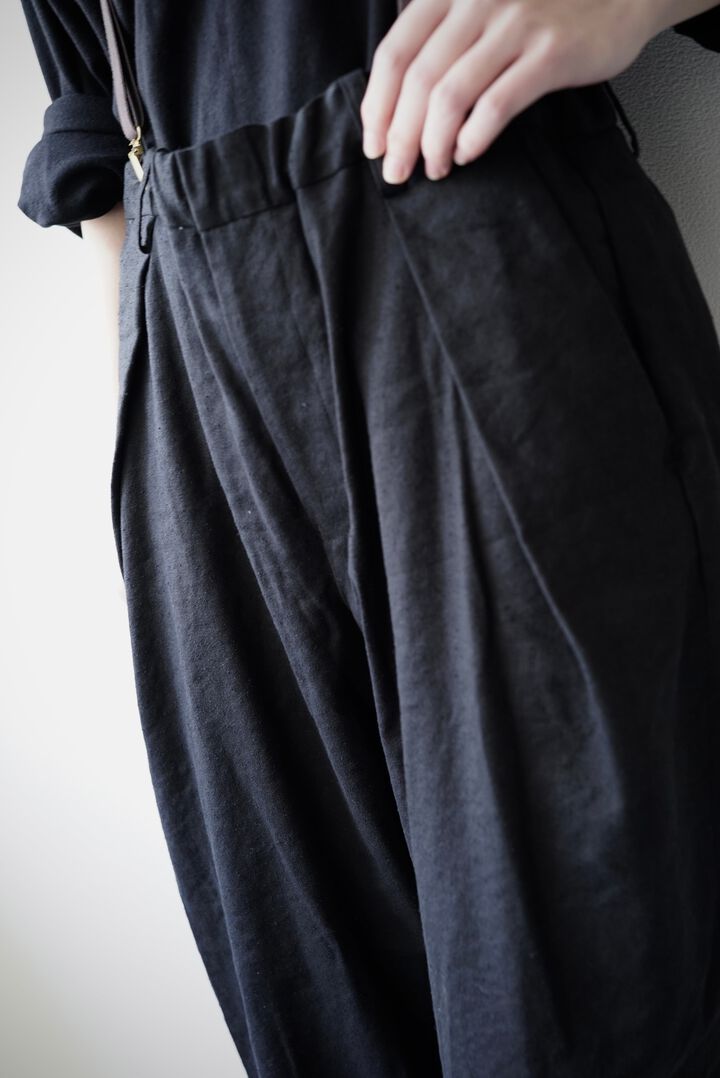 241PT05 Silk/Linen Gaba / W-Tuck Pants,GRAY, medium image number 17