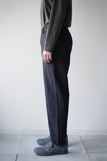 【CAPERTICA】CAP706PT18 Washable Wool Gaba / Loosey Trousers,BLACK NAVY, small image number 1