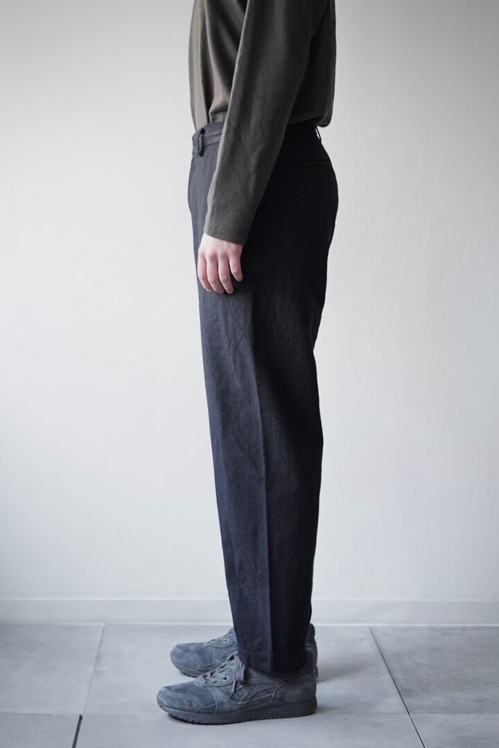 【CAPERTICA】CAP706PT18 Washable Wool Gaba / Loosey Trousers,BLACK NAVY, medium image number 1