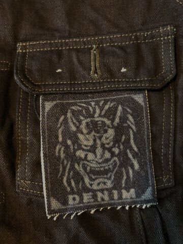 ONI02516-14BLK 14oz Oni Denim (Weft: Black) 2nd Type Jacket with handwarmers,, small image number 5