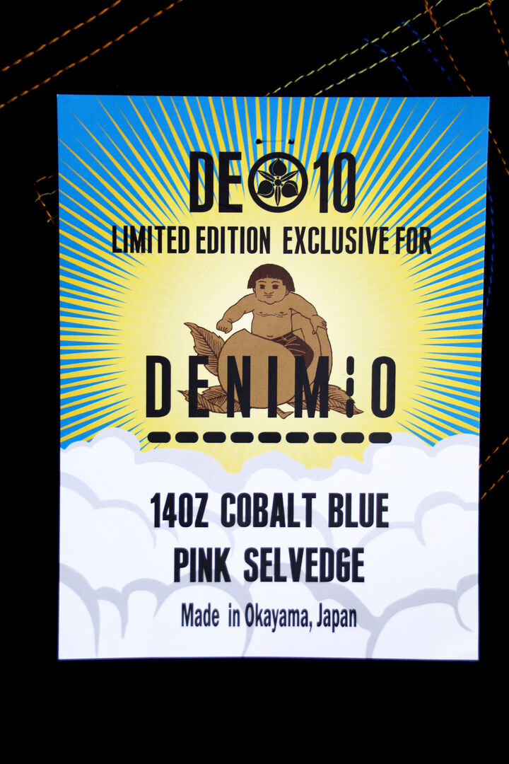 DE010 MOMOTARO JEANS × DENIMIO COLLAB MODEL 14OZ COBALT BLUE WITH PINK SELVEDGE NATURAL TAPERED,, medium image number 6