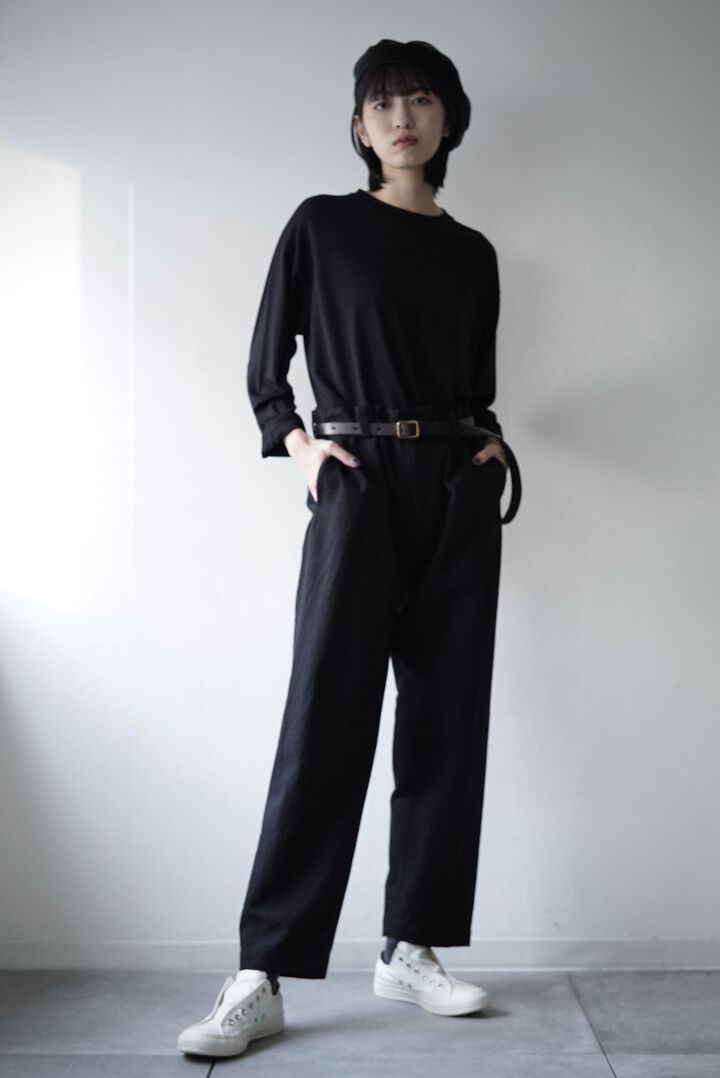 【CAPERTICA】CAP706PT18 Washable Wool Gaba / Loosey Trousers,BLACK NAVY, medium image number 6