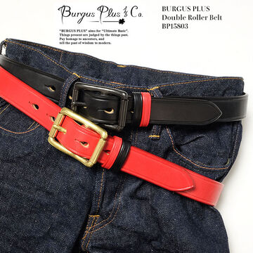 Burgus Plus BP15803 Single Double Roller 33mm Leather Belt (Beige, green),GREEN, small image number 0