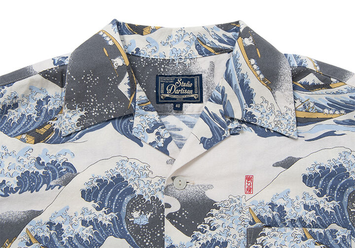 SP-092 45th Fugaku 36-Kei "The Great Wave" Aloha Shirts,IVORY, medium image number 4