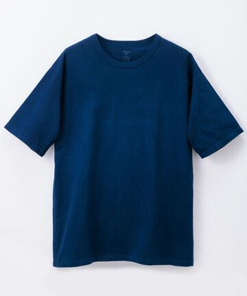 MXTS1004 ZIMBABWE COTTON NATURAL INDIGO DYEING S/S T-SHIRTS,INDIGO, small image number 0