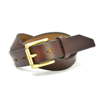 EGB40137AB Belt Men's Leather UK saddle leather 40mm width harness belt-NAVY-37inch (94cm) Limited color,NAVY, small image number 1