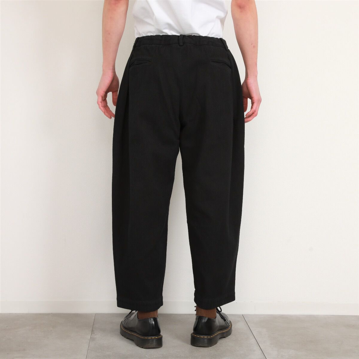 182PT02 Sashiko W-Tuck Pants（BLACK）