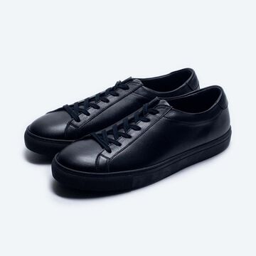 "STANLEY" LACE UP LEATHER SNEAKER (WHITE, BLACK)-WHITE-42 (27~28cm),WHITE, small image number 6