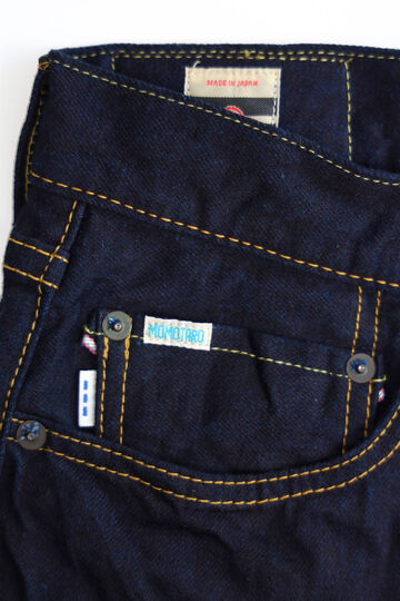 DE010 MOMOTARO JEANS × DENIMIO COLLAB MODEL 14OZ COBALT BLUE WITH PINK SELVEDGE NATURAL TAPERED,, small image number 7