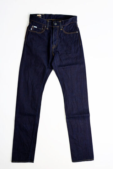 DE010 MOMOTARO JEANS × DENIMIO COLLAB MODEL 14OZ COBALT BLUE WITH PINK SELVEDGE NATURAL TAPERED,, small image number 1