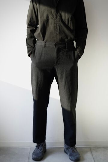 【CAPERTICA】CAP706PT18 Washable Wool Gaba / Loosey Trousers,BLACK NAVY, small image number 8
