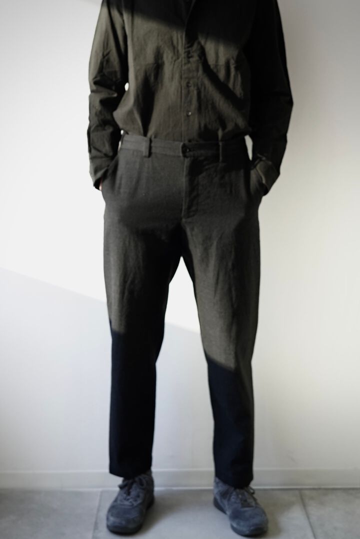 【CAPERTICA】CAP706PT18 Washable Wool Gaba / Loosey Trousers,BLACK NAVY, medium image number 8