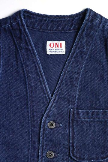 ONI05100-3x3IDT 3x3 Indigo Twill Bio Wash Vest,, small image number 0