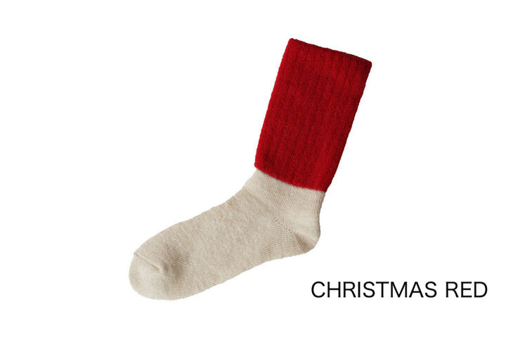 NK0704 Mohair Wool Pile Socks-CHRISTMAS RED-M,CHRISTMAS RED, medium image number 3