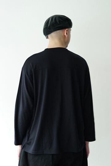 【CAPERTICA】CAP707CS14 Super140s Washable Wool DC_jersey / L/S FootBall Tee,MIDNIGHT, small image number 3