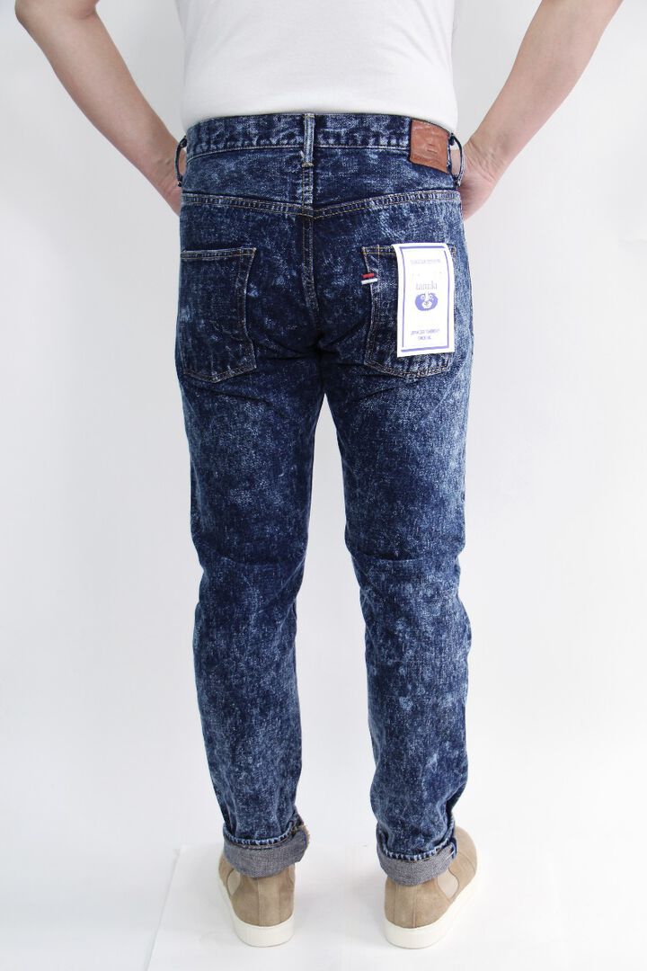 N1105AWHT 16.5oz Natural Indigo Acid Wash High Rise Tapered Jeans-One Washed-36,, medium image number 4