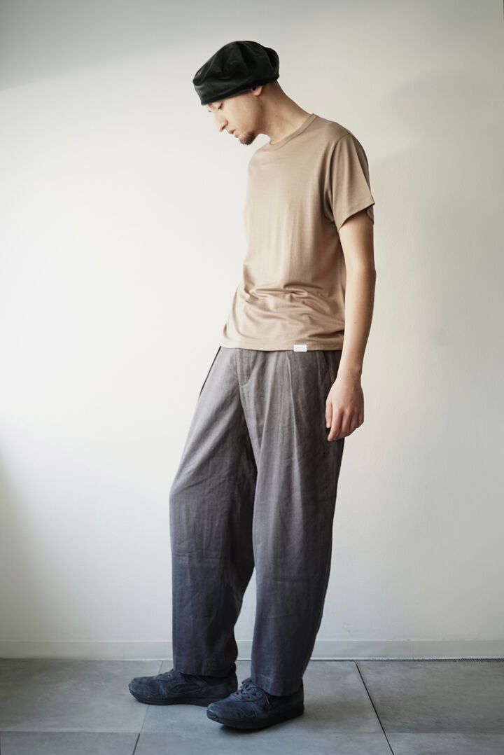 241PT05 Silk/Linen Gaba / W-Tuck Pants,GRAY, medium image number 3