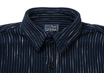 5709 13oz RAIN Sashiko Long sleeve Shirts,INDIGO, small image number 2