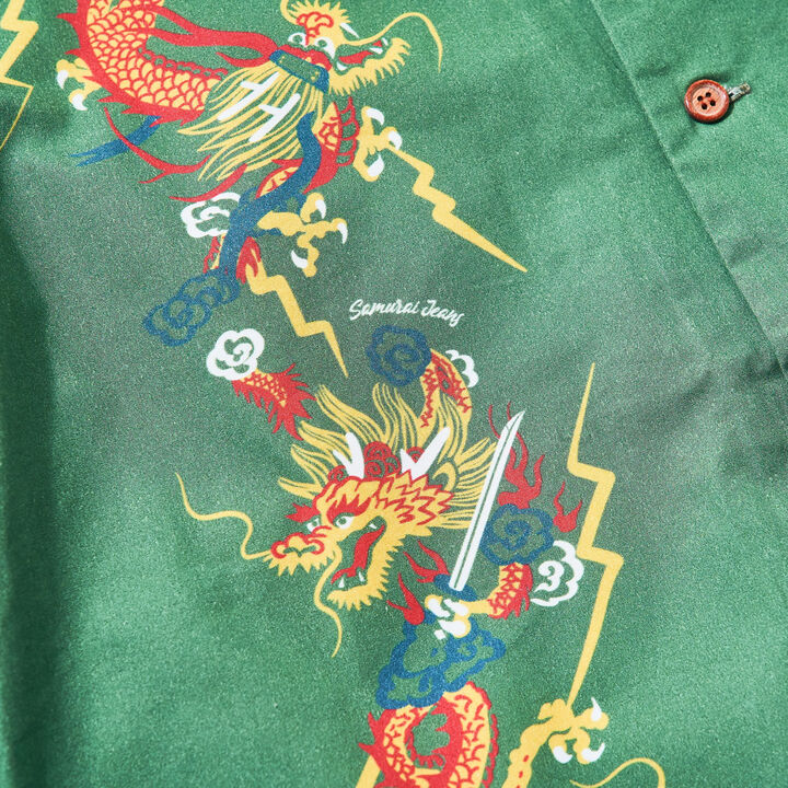 SSA24-01 Dragon Hawaiian Shirt,GREEN, medium image number 3