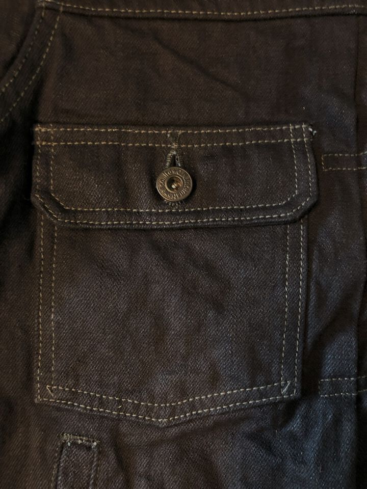 ONI02516-14BLK 14oz Oni Denim (Weft: Black) 2nd Type Jacket with handwarmers,, medium image number 4