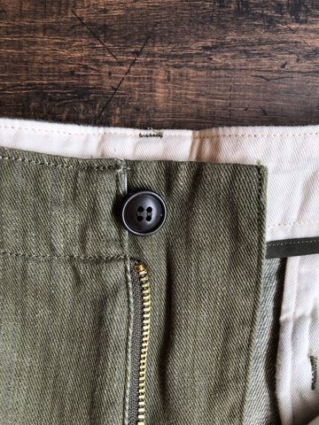 MXPT1016 10.5oz selvedge green denim trousers,OLIVE DRAB, small image number 3