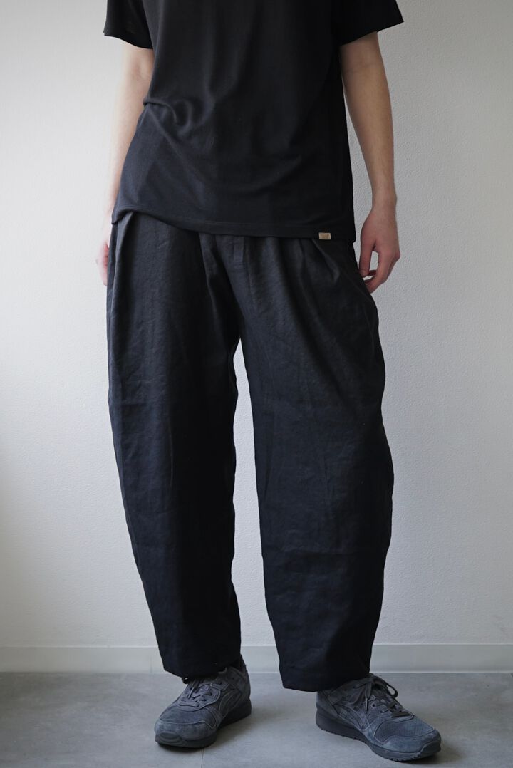 241PT05 Silk/Linen Gaba / W-Tuck Pants,GRAY, medium image number 16
