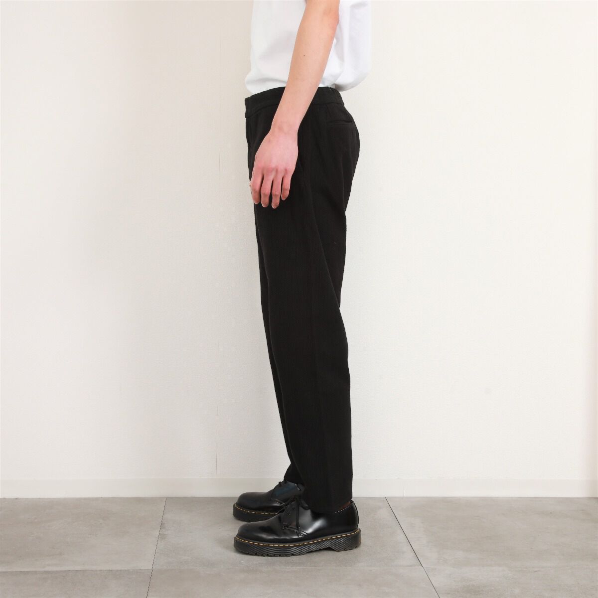 CLN173PT02A Sashiko Curve Slacks（BLACK）