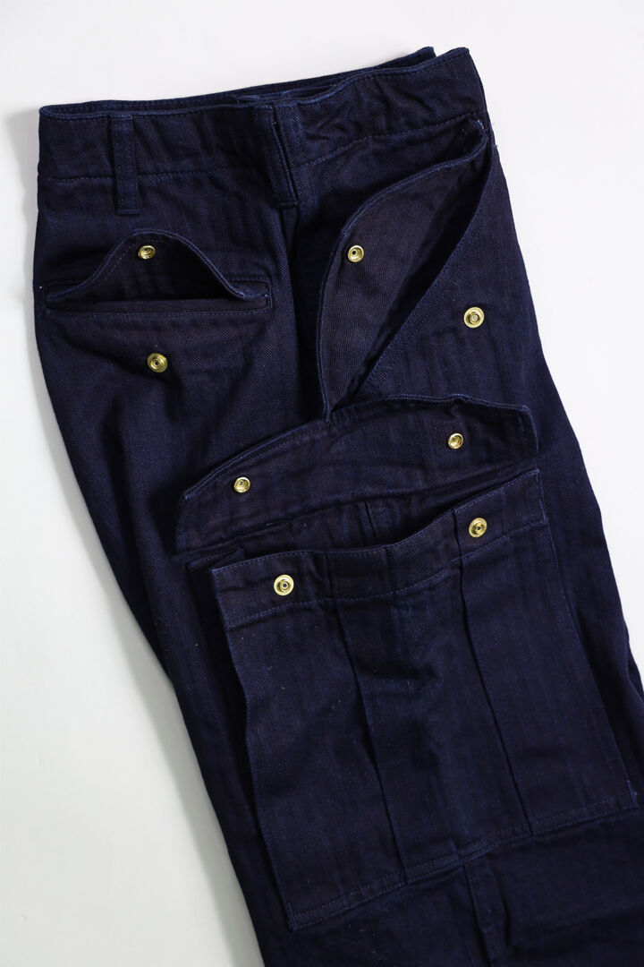 TNK305 "herringbone" M65 Pants (INDIGO),INDIGO, medium image number 7