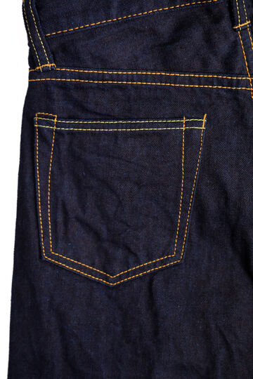DE010 MOMOTARO JEANS × DENIMIO COLLAB MODEL 14OZ COBALT BLUE WITH PINK SELVEDGE NATURAL TAPERED,, small image number 5