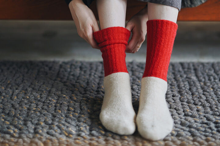 NK0207 Women's Mohair Wool Pile Socks S-SNOW NAVY,SNOW NAVY, medium image number 12