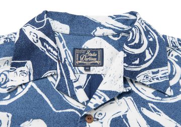 【Pre-order】5722 Indigo Discharge Aloha Shirt,INDIGO, small image number 3