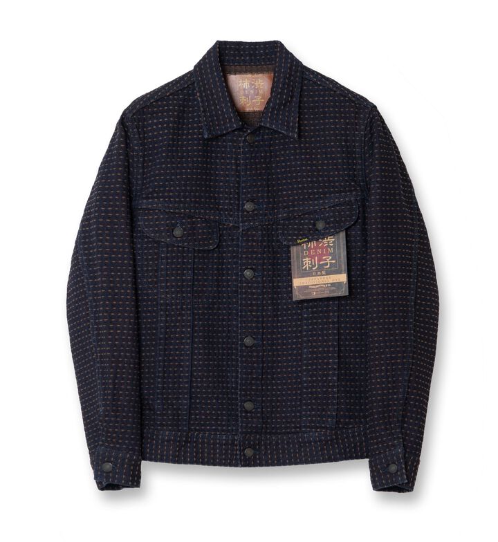 【Pre-order】D4608 15oz Kakishibu Sashiko Denim Jacket