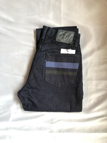 MXJE3201 15.7oz INDIGO x BLACK DENIM SLIM STRAIGHT,, small image number 0