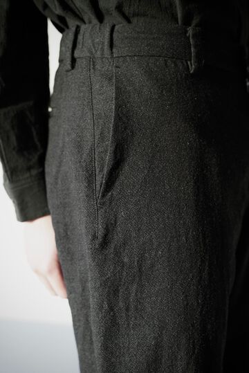 【CAPERTICA】CAP706PT18 Washable Wool Gaba / Loosey Trousers,BLACK NAVY, small image number 11