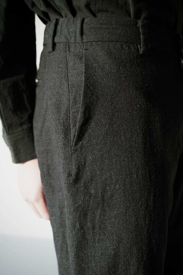 【CAPERTICA】CAP706PT18 Washable Wool Gaba / Loosey Trousers,BLACK NAVY, medium image number 11