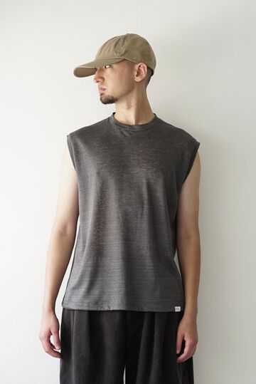 【CAPERTICA】CAP707CS05 Feather Linen Jersey / Loosey Tank_Top,BLACK, small image number 6