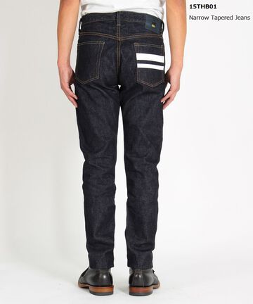 15THB01 15.7oz Deep Blue Broken Selvedge Denim Narrow Tapered Jeans-One Washed-42,, small image number 2