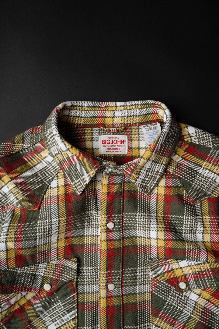 MS006WE Flannel Western Shirt,MUSTARD, medium image number 2