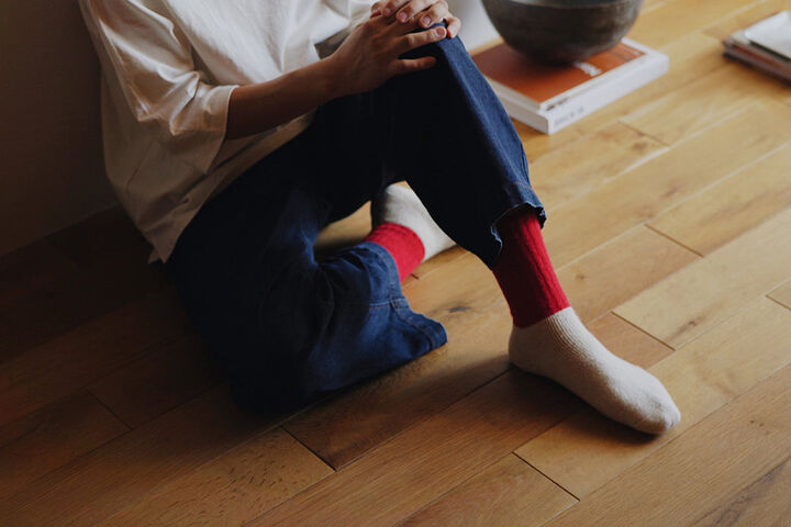 NK0704 Mohair Wool Pile Socks-CHRISTMAS RED-M,CHRISTMAS RED, medium image number 5